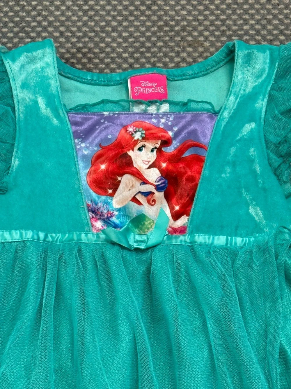 Disney Princess Ariel Teal Nightgown - Picture 2 of 4